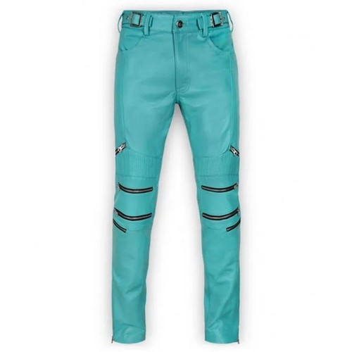 Herren türkis echtleder hose - herren,