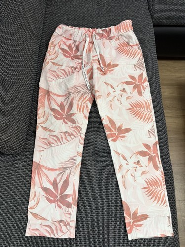 Stylische hose mit blumenprint - hose,