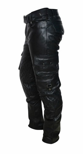 Herren echtleder schwarz hose - echtleder,